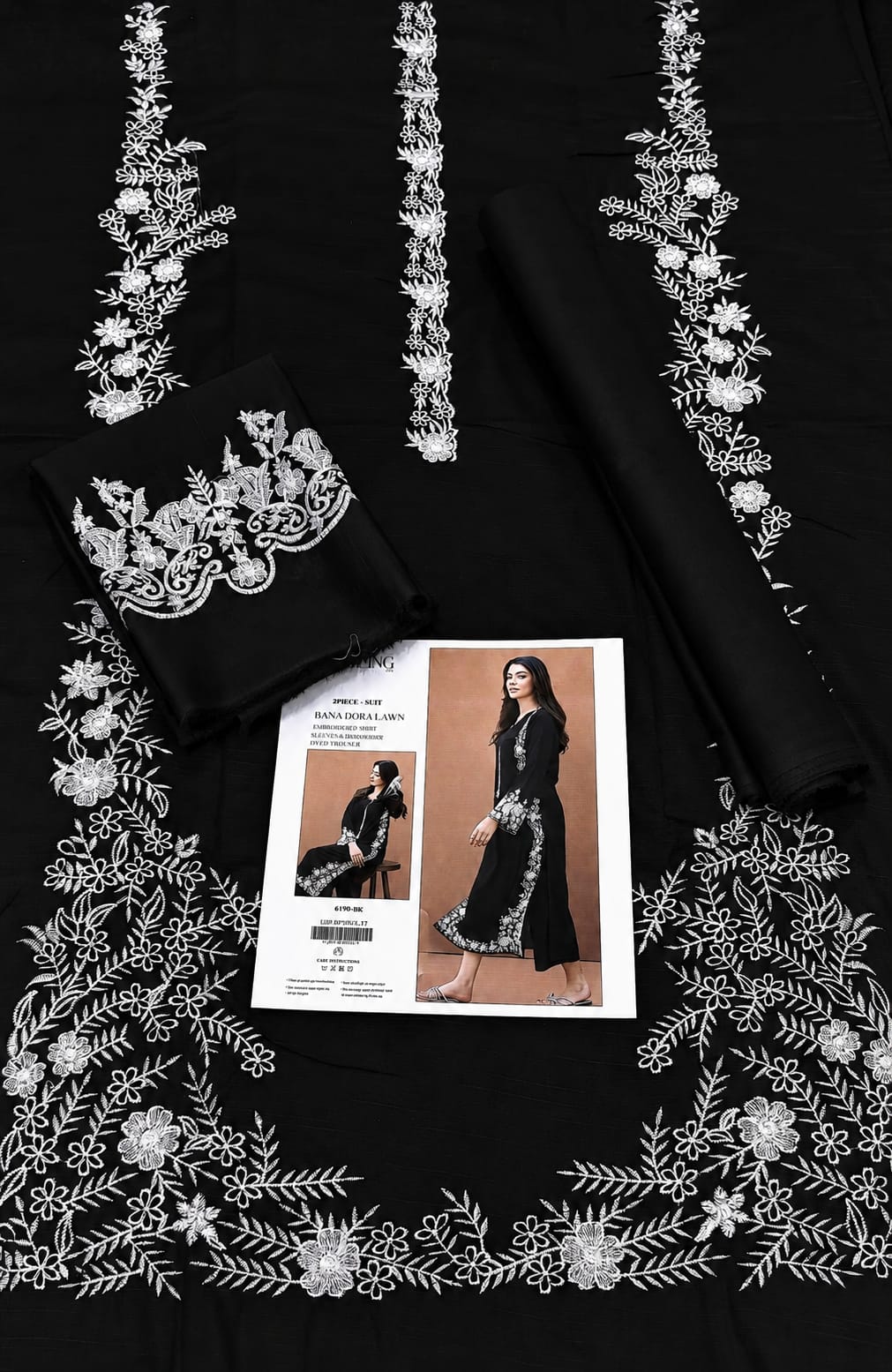 BATIK-2PC LAWN EMBROIDERED SHIRT WITH LAWN EMBROIDERED SLEEVES-