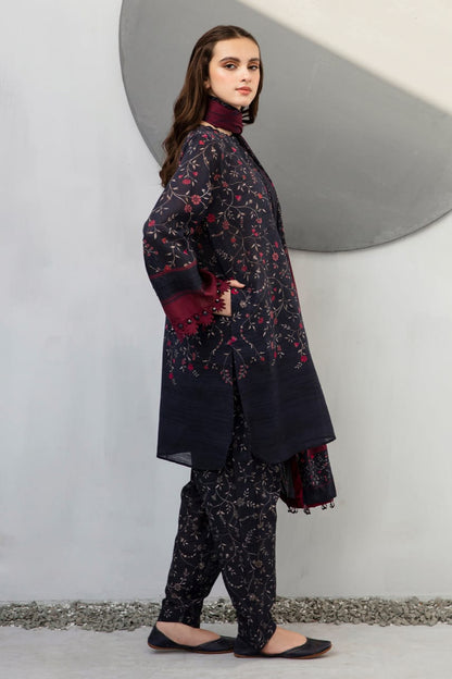 SR-BQ406 Digital Printed Khaddar 3Pc Suit With Digital Printed Khaddar Dupatta