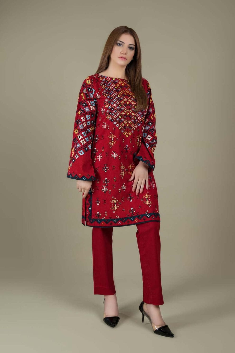 SR-KS760 Lawn Embroidered 2pc Suit