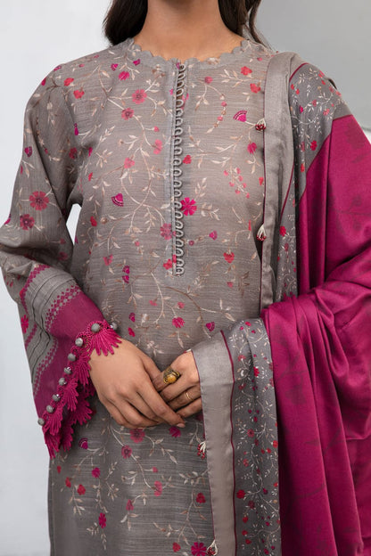 SR-BQ405 Digital Printed Khaddar 3Pc Suit With Digital Printed Khaddar Dupatta