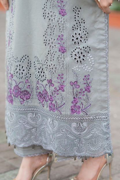 SR-842 Unstitched Embroidered Dhanak Suit 3pc With Embroidered Dhanak Shawl
