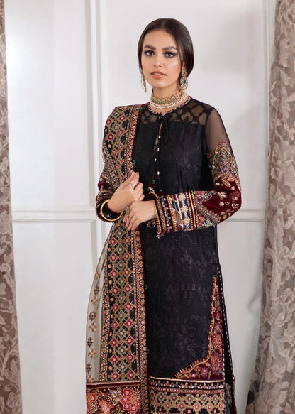 SR-BQ14 Lawn Unstitched Embroidered 3pc Suit With Organza Embroidered Dupatta