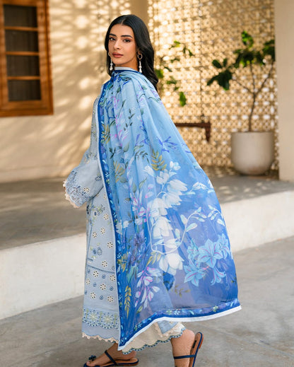 SR-QL1049 Unstitched Fully Embroided Dhanak Suit With Wool Shawl