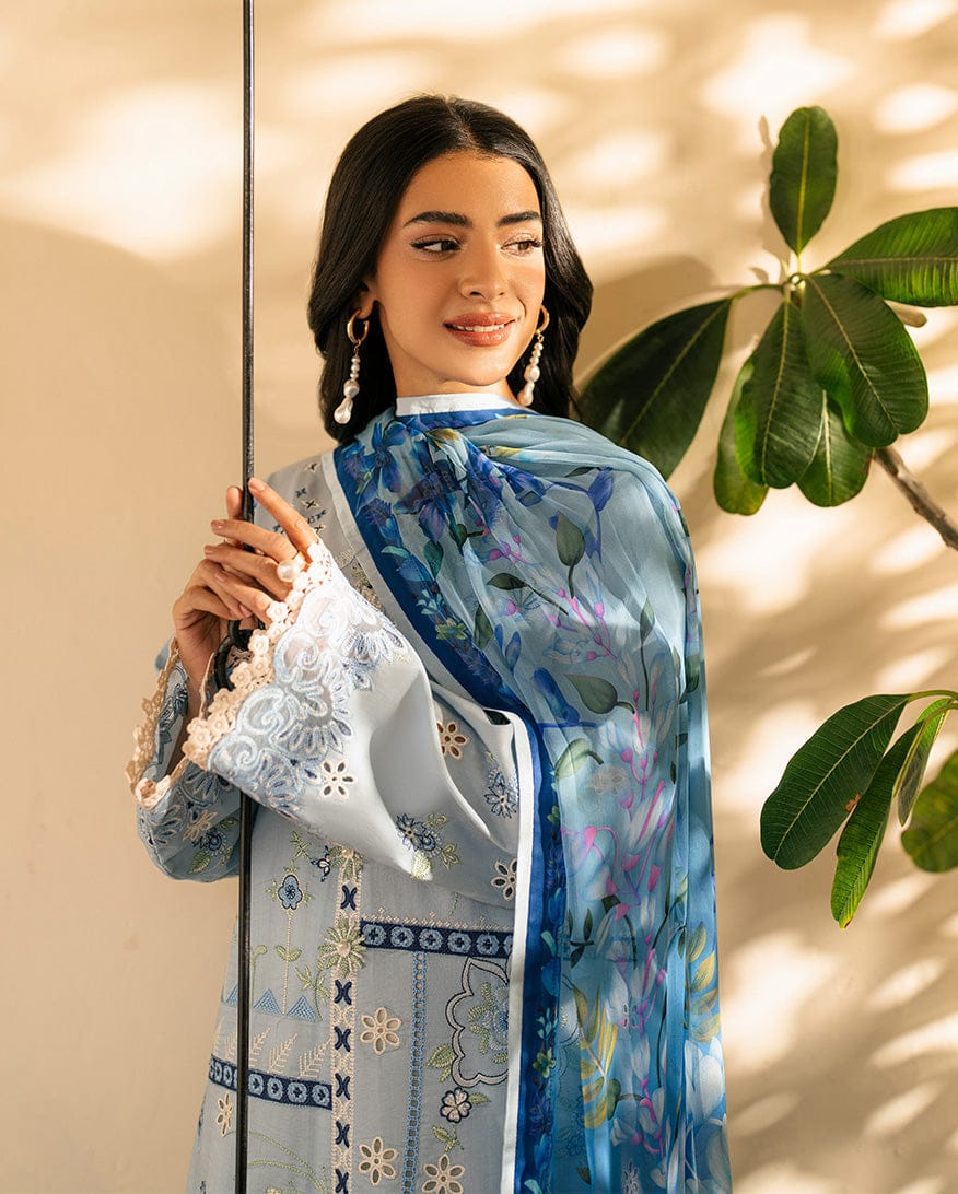 SR-QL1049 Unstitched Fully Embroided Dhanak Suit With Wool Shawl