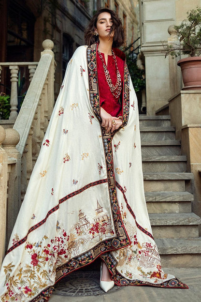 SR-MQ560 Dhanak Embroidered Suit with Dhanak Embroidered Shawl