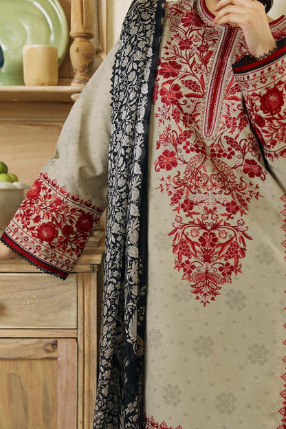 SR-57 Unstitched Fully Embroided Dhanak Suit With Wool Shawl