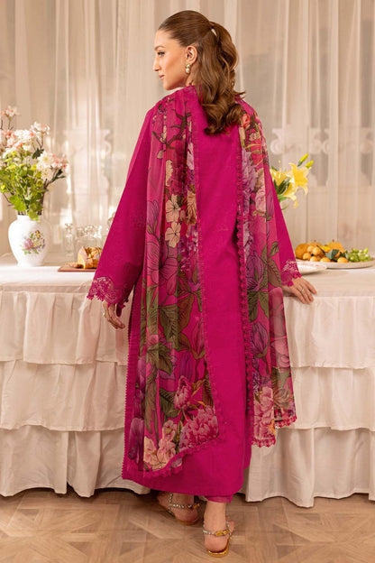 SR-FR2725 Lawn Unstitched Embroidered 3pc Suit With Digital Printed Cotton Lawn Dupatta