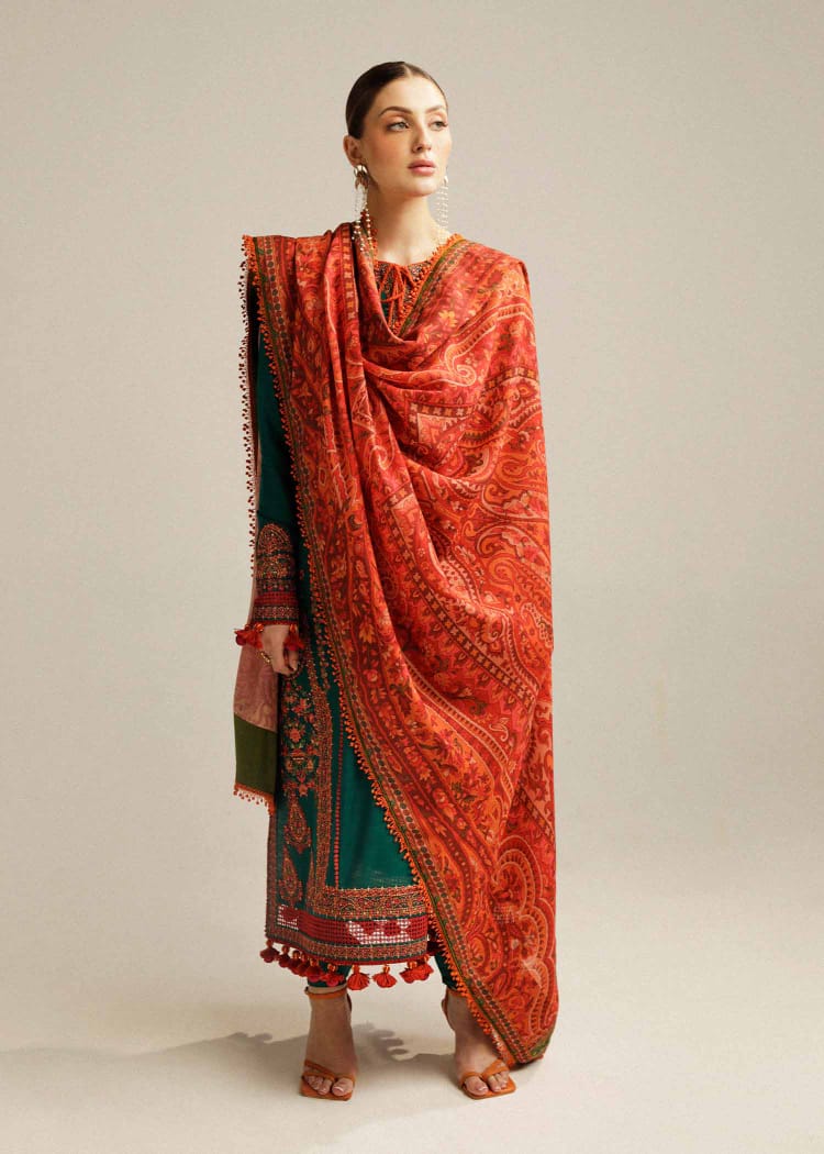 SR-MB525 Lawn Embroidered Suit With Digital Printed Lawn Dupatta