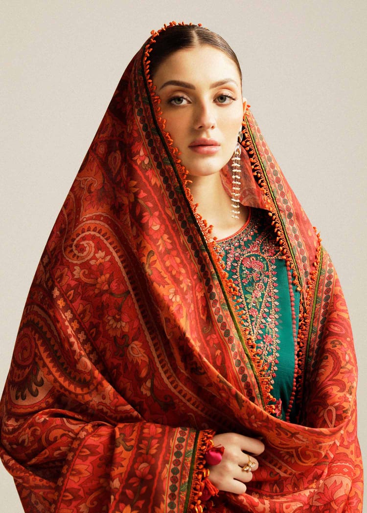 SR-MB525 Lawn Embroidered Suit With Digital Printed Lawn Dupatta