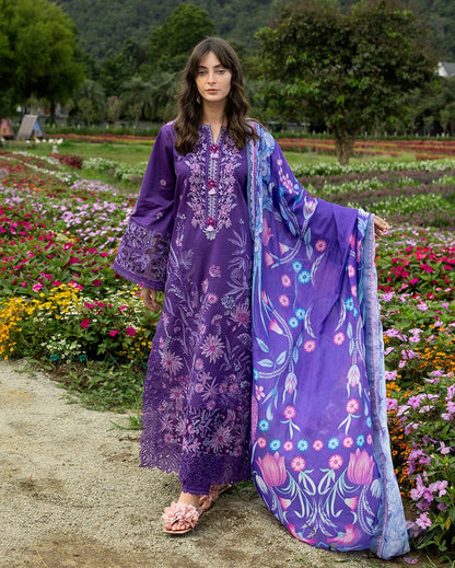 SR-MS2770 Lawn Unstitched Embroidered 3pc Suit With Monar Digital Printed Dupatta