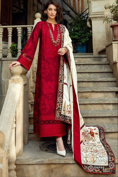 SR-MQ560 Dhanak Embroidered Suit with Dhanak Embroidered Shawl
