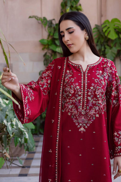 SR-2700 Unstitched Fully Embroidered Lawn Suit With Embroidered Bamber Chiffon Dupatta