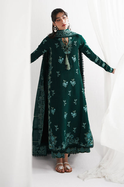 GARNET-3PC LAWN EMBROIDERED SHIRT WITH KHADDI NET EMBROIDERED DUPATTA & EMB TROUSER-BIC-4687
