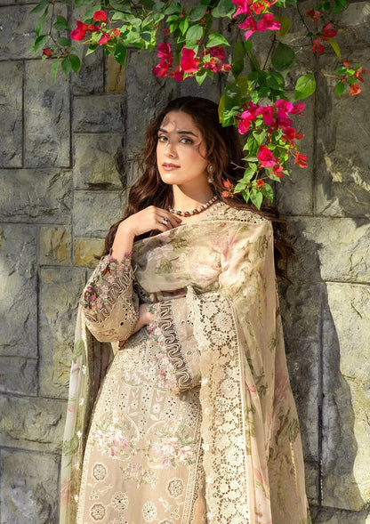 ELAF-3PC LAWN EMBROIDERED SHIRT WITH CHIFFON PRINTED EMBROIDERED DUPATTA AND TROUSER-BIC-4808