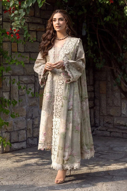 ELAF-3PC LAWN EMBROIDERED SHIRT WITH CHIFFON PRINTED EMBROIDERED DUPATTA AND TROUSER-BIC-4808