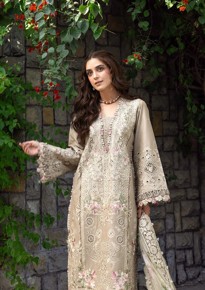 ELAF-3PC LAWN EMBROIDERED SHIRT WITH CHIFFON PRINTED EMBROIDERED DUPATTA AND TROUSER-BIC-4808