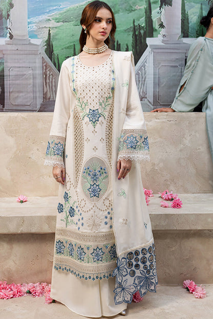 MAHNUR-3PC DHANAK LASER CUT EMB SHIRT WITH DHANAK LASERCUT EMB DUPATTA & TROUSER-BIC-4103