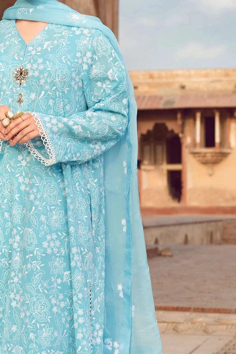 SR-108 Dhanak 3Pc Embroidered Suit With Dhanak Embroidered Shawl