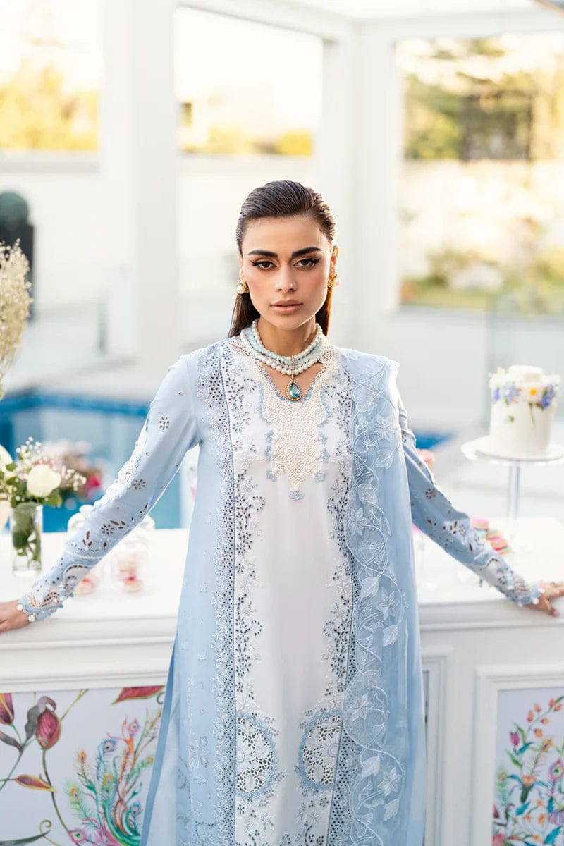 SR-CS2645 Lawn Unstitched Embroidered 3pc Suit With Embroidered Chiffon Dupatta