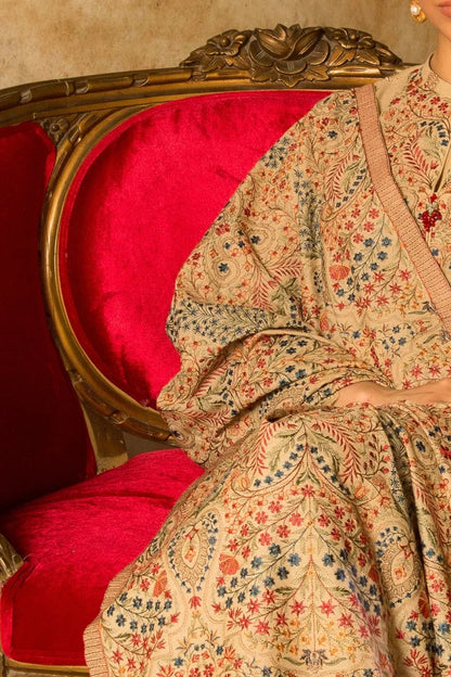 SR-870 Unstitched Heavy Embroidered Dhanak Suit Embroidered Dhanak Shawl