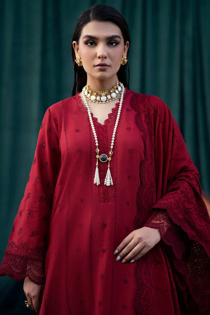 SR-MO24 Chikenkari Embroidered Lawn 3Pc Suit With Lawn Embroidered Dupatta