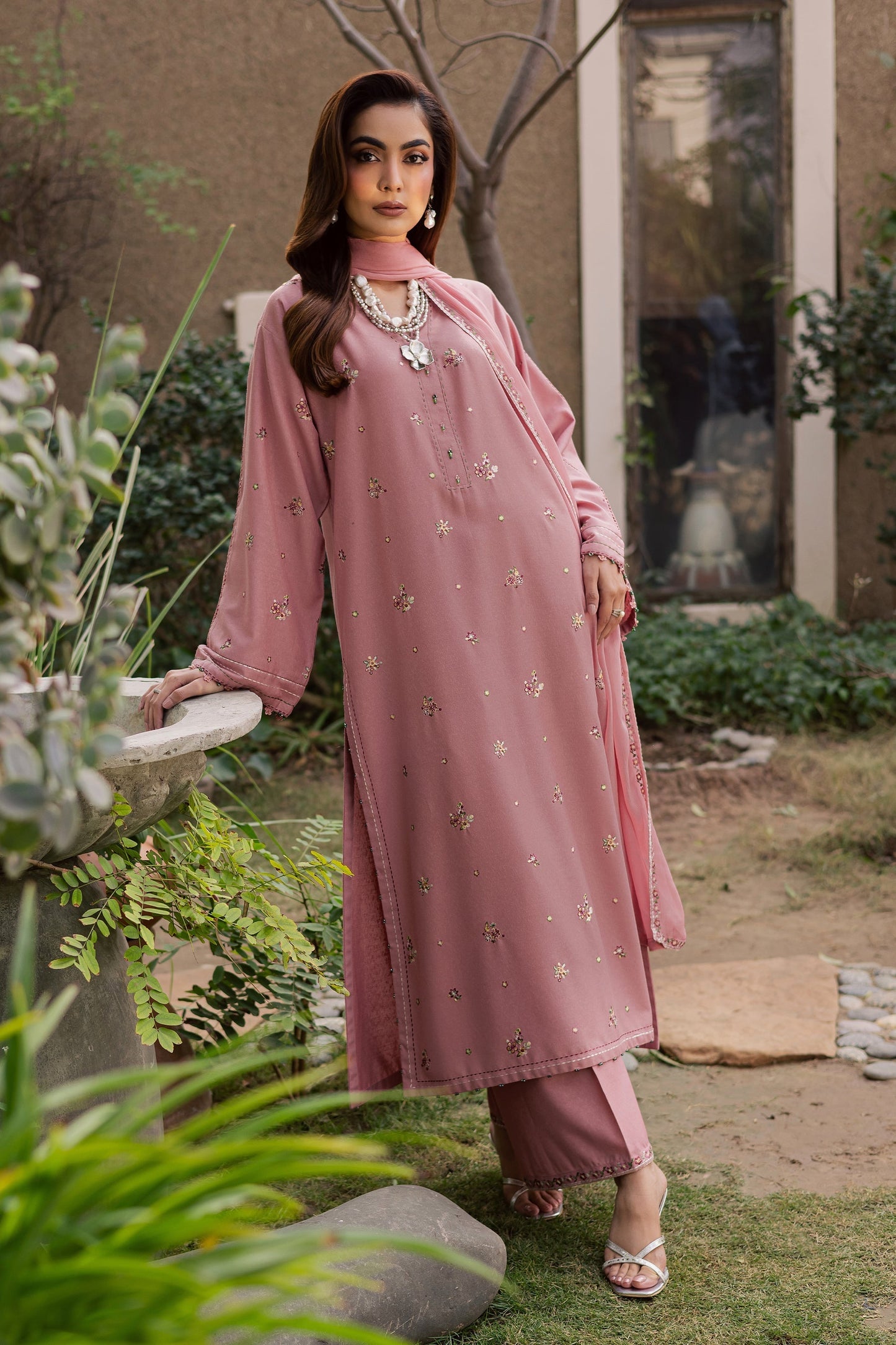 BATIK-3PC LAWN EMBROIDERED SHIRT WITH CHIFFON EMBROIDERED DUPATTA AND TROUSER-BIC-4755
